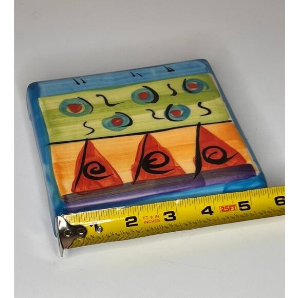 VTG 1990s Postmodern English Country Pottery Trivet Jennifer Eerdsmans - Picture 7 of 8